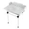 Kingston Brass 30 Carrara Marble Console Sink with Acrylic Legs, Marble WhiteMatte Black LMS30MA0 - alternate 1